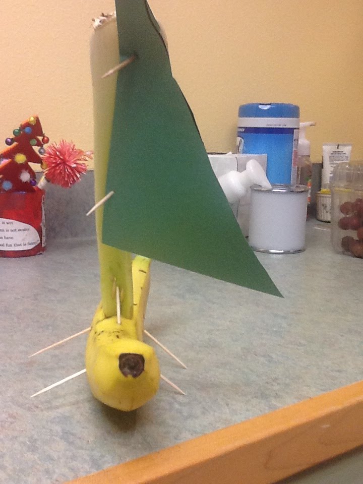 Boat made of banana, celery & toothpicks A banana boat made of a real banana, celery and toothpicks