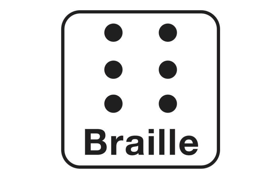 Braille cell with word "Braille"