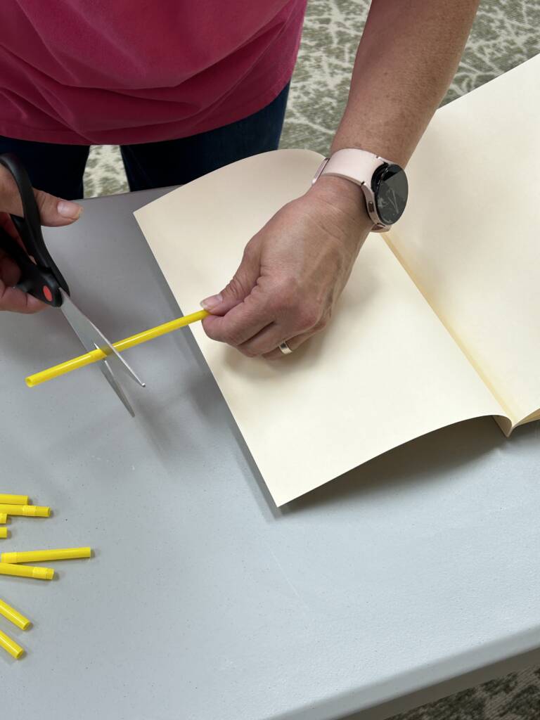 Cutting straw for a new page