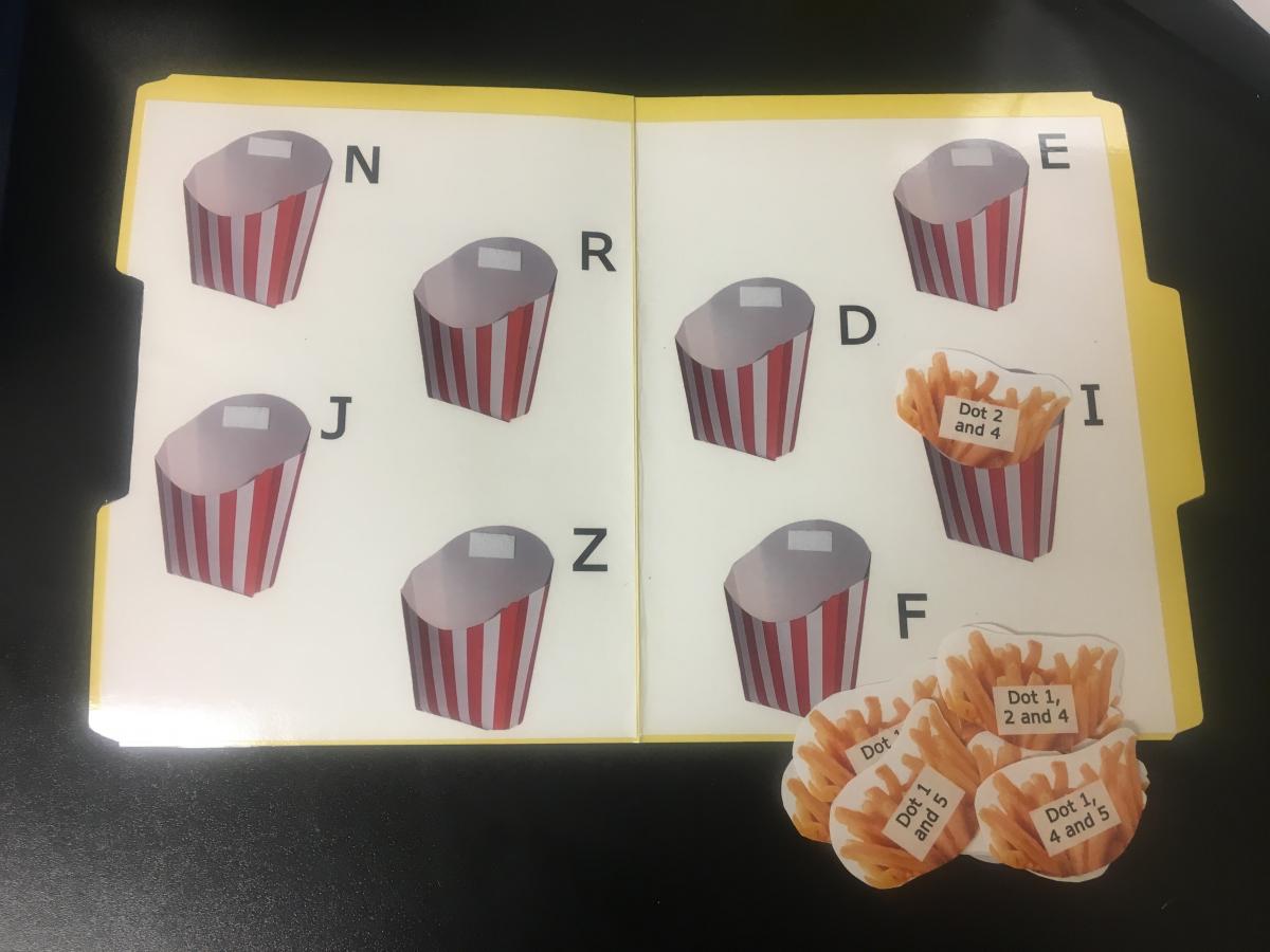 Image is of samples from the braille strategy