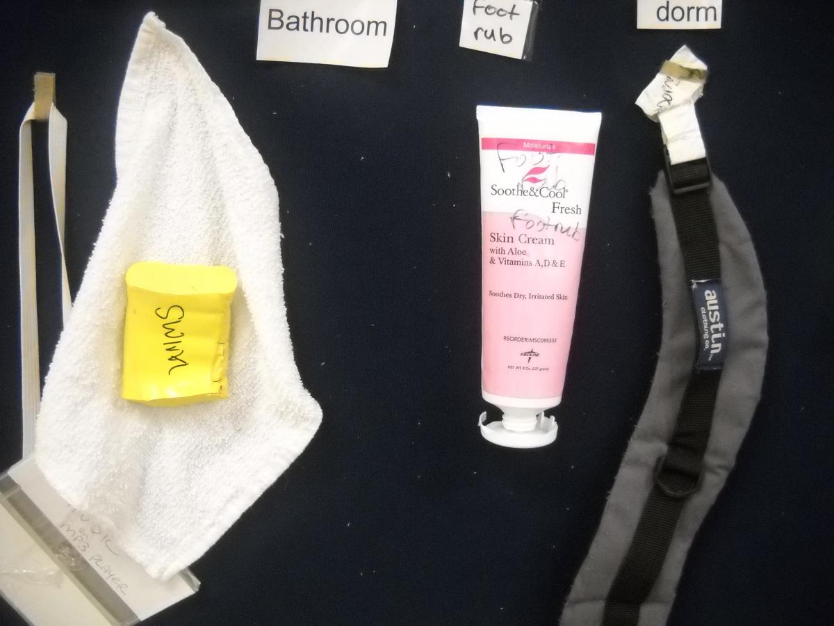 Object symbols on Velcro board on the wall