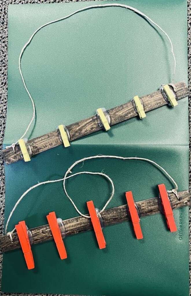 Two completed ruler hanger.