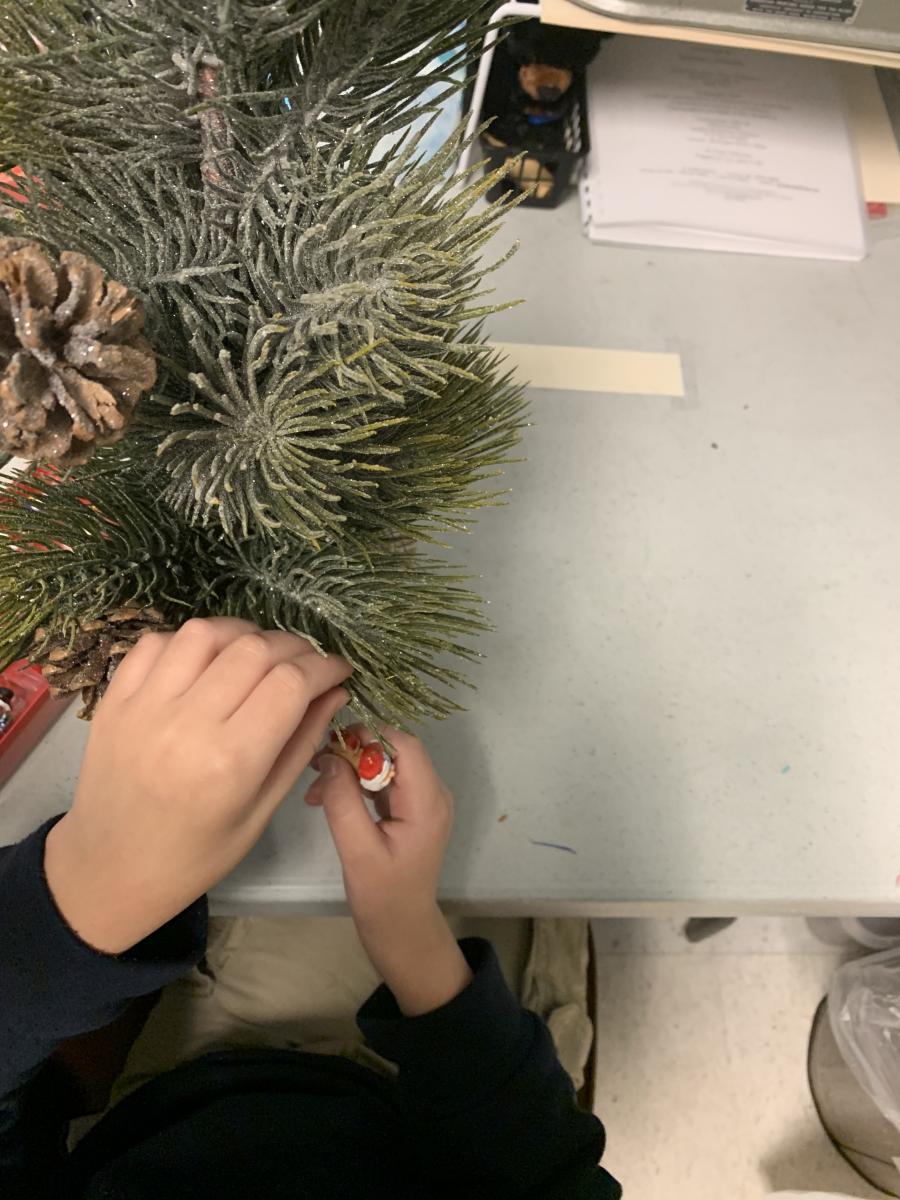 Trimming the mini tree Trimming the mini tree