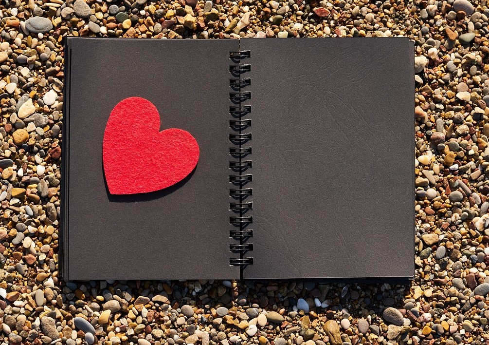 Book with a felt heart