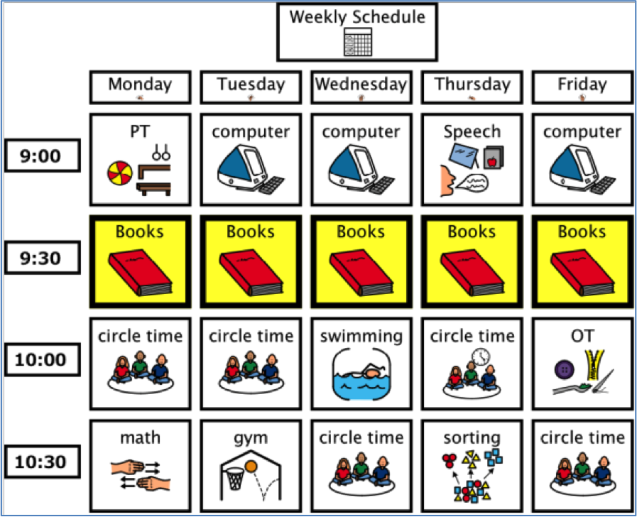 Click to enlarge weekly schedule