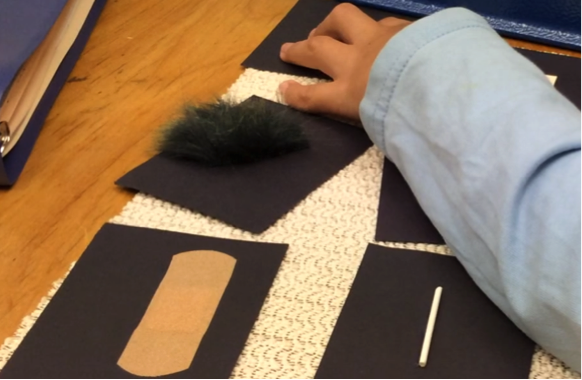 Click to enlarge Organizing our new media once the glue gun dried.