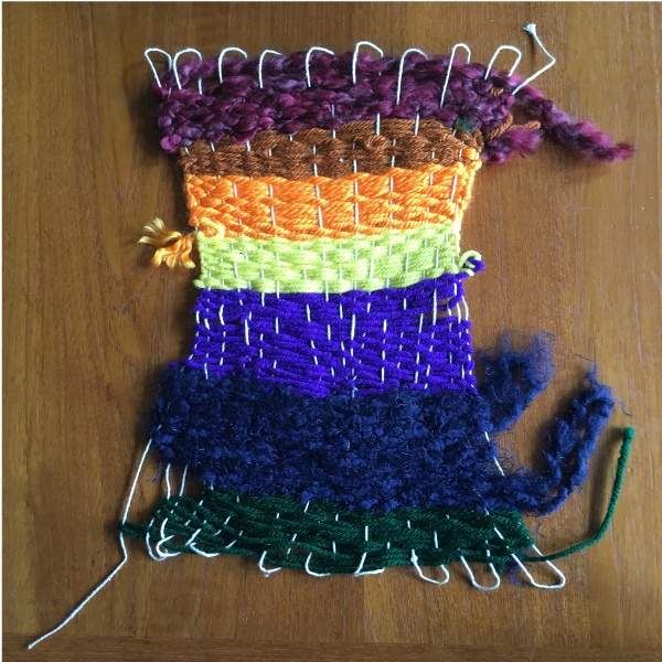 Leaving space to weave the dowel through Leaving space to weave the dowel through