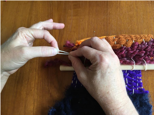 Loose string at one end that you will tie in a loop Loose string at one end that you will tie in a loop