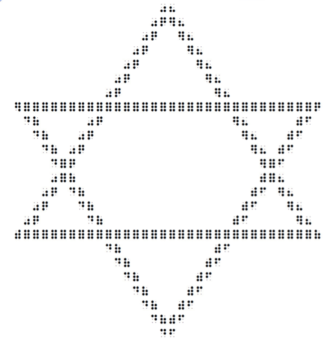 Click for Instructions: Star of David! star of david braille design