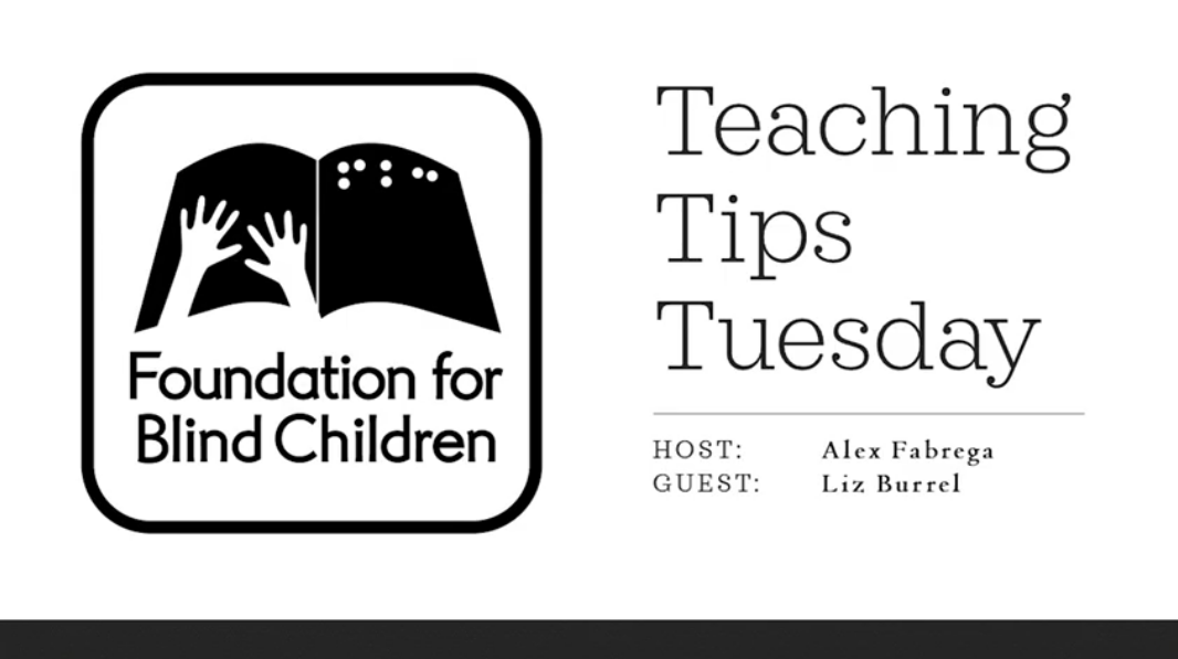 Video link Teaching tip tuesday title with hands over a book